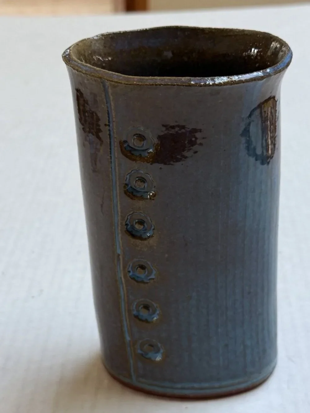 Handmade signed blue